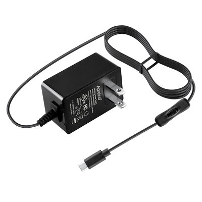 UL 5V 3A USB-C AC Adapter For ZTE AVID 916/ AXON 9 PRO with ON/Off Switch Power