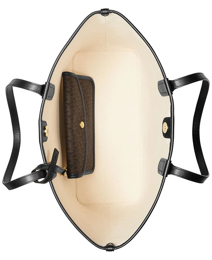 Bolso de Mano MICHAEL KORS Eliza Grande Este Oeste Abierto, Marrón, Nuevo Con Etiquetas Foto 2 de 4