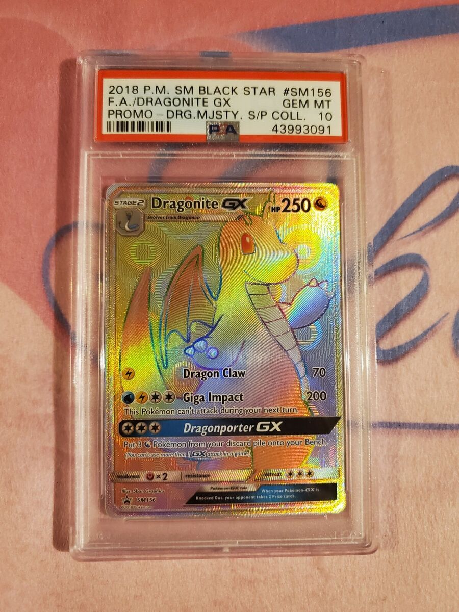 PSA 10 GEM MINT Dragonite GX SM156 Black Star Promo 2018 PSA 10 GEM MINT Dragonite GX SM156 Black Star Promo 2018