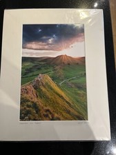 Parkhouse Hill Sunset Peak District Photo Mounted Print 15x10”. NEW James Grant