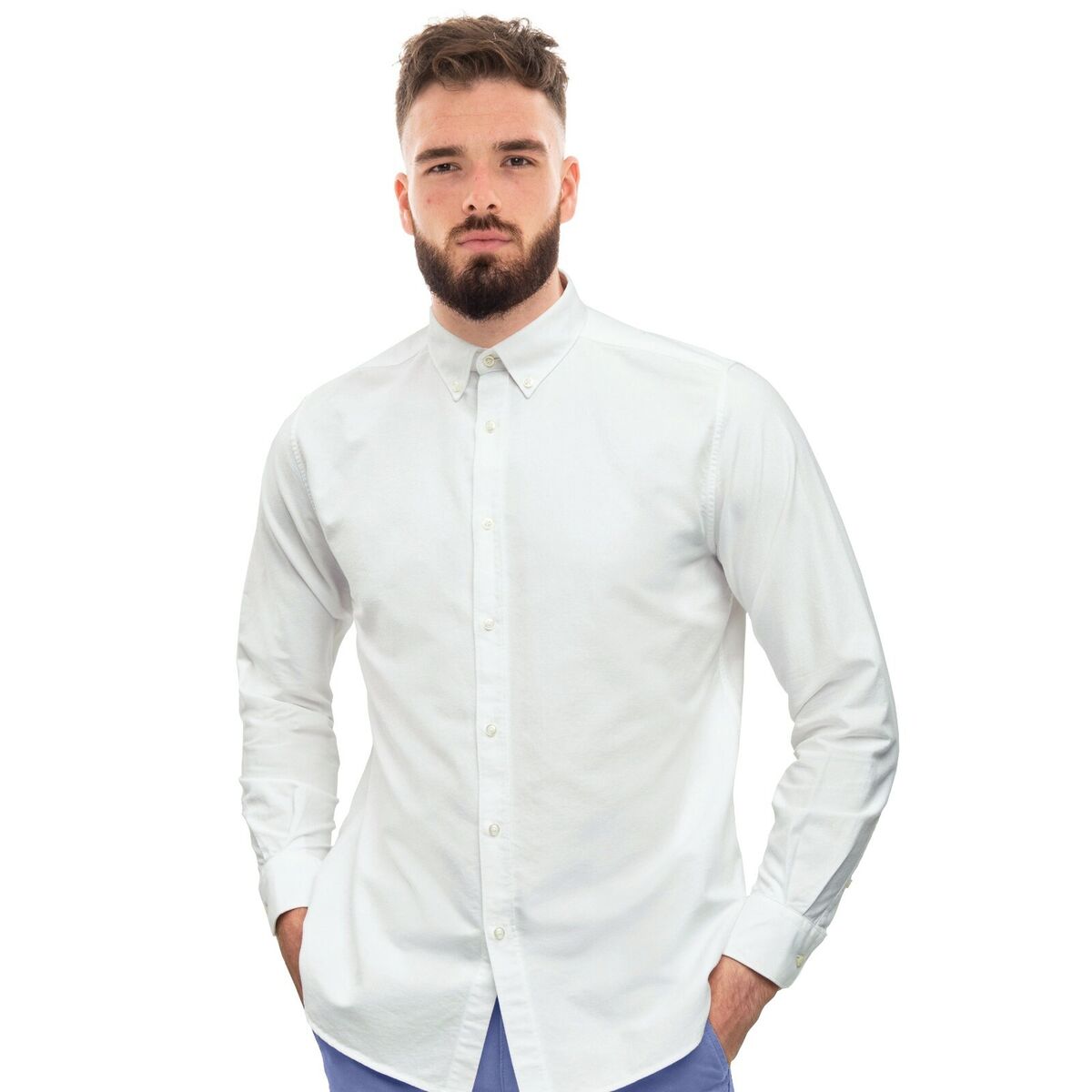Mens White Shirts Long Sleeve Oxford Cotton Slim Fit Smart Mens White Shirts Long Sleeve Oxford Cotton Slim Fit Smart