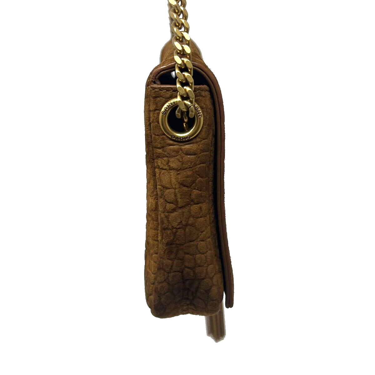 Borsa piccola catena YSL YVES SAINT LAURENT Kate con nappa in coccodrillo in rilievo