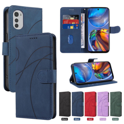 For Motorola Moto E13 E22 E32 G73 Case Leather Magnetic Wallet Slot Stand Cover