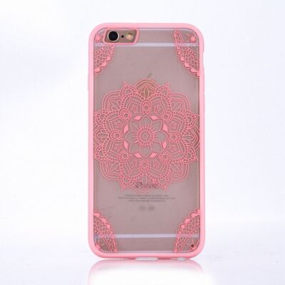 Apple iPhone 7 Plus Handy Hülle Mandala Case Motiv Indianische Spitze Rosa Neu