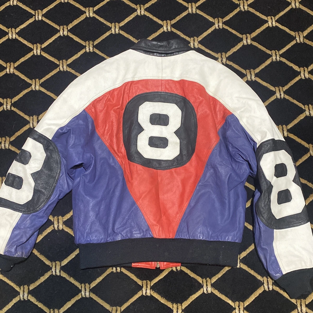 8 ball leather sales coat