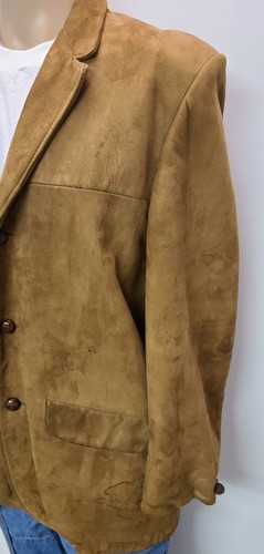 VTG Ralph Edwards Sportswear Suede Leather Blazer Jacket Made In USA Distressed - Picture 2 of 9