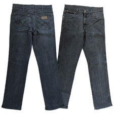 WRANGLER CLASSIC REGULAR FIT STRECH JEANS VINTAGE W28 W30 W32 W34 W36-CHARCOAL