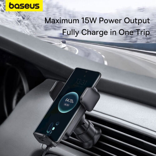Baseus Chargeur Voiture Sans Fil Support Téléphone Support Tableau de Bord pour iPhone Samsung - Photo 5 sur 15