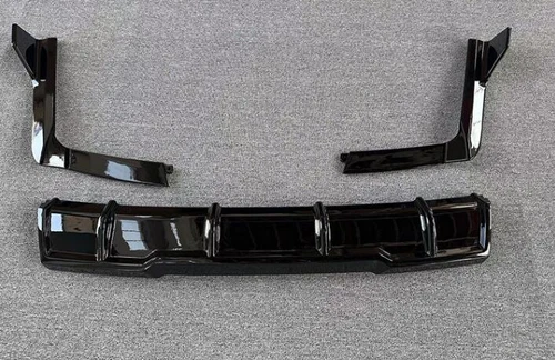 For Audi Q7 S-Line 2016-2019 Rear Bumper Lower Lip Diffuser Spoiler Gloss Black - Foto 5 di 6