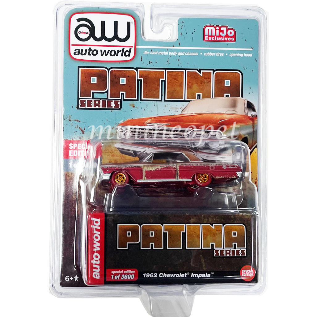 NY発☆ 2021SS新作!! お洒落 ♪Shop Peche♪ Carla AUTOWORLD 1962 CHEVROLET IMPALA HARD TOP 1/64 DIECAST PATINA