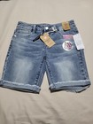 Hippie Girl, Girls Adjustable Waist Reg Rise Bermuda Jean Shorts Med Wash Sz 12 — photo 4