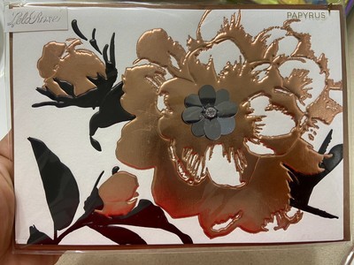 Papyrus Lela rose Metallic Flower  Thank You So Much  Greeting Card