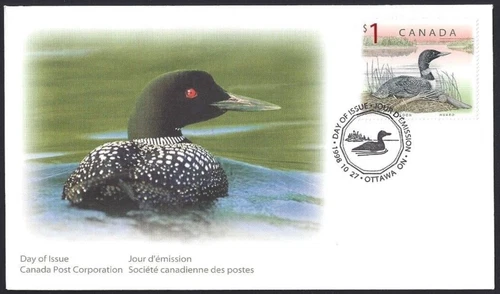 🍁Canada    #1687    "WILDLIFE - LOON"     Brand New  1998 First Day Cover