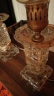 VINTAGE ANTIQUE CLEAR ART DECO STYLE LEAD CRYSTAL GEOMETRIC CUBE LAMP — photo 8
