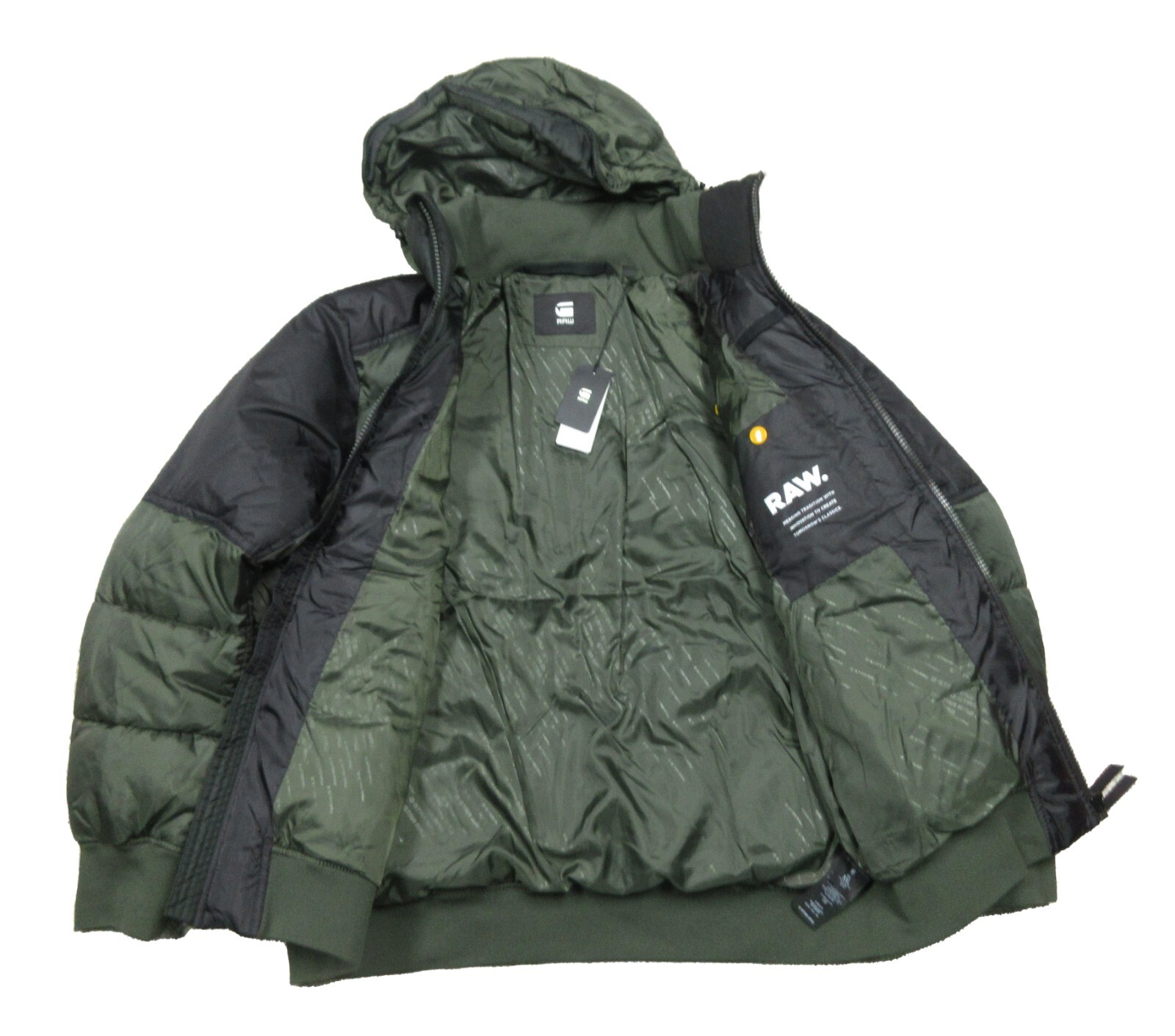 G-Star RAW Men's Asfalt Green Whistler Quilted Myrow Puffer Hooded Jacket image 5