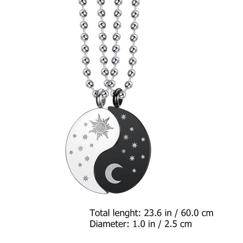 Couple Necklace Decoration Bff for 3 Necklaces Man Lovers Puzzle Moon