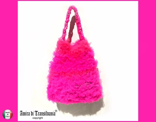 Hobo Bag Woman Fuchsia Handbag Satchel Crochet Designer Pochette Purse Tote Bag - Picture 11 of 24