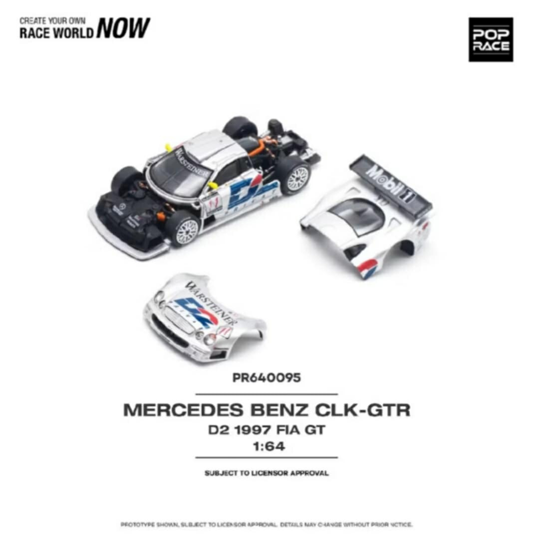 POP RACE Mercedes-Benz CLK AMG GTR -1997 FIA GT D2 PRIVAT ~ 1/64