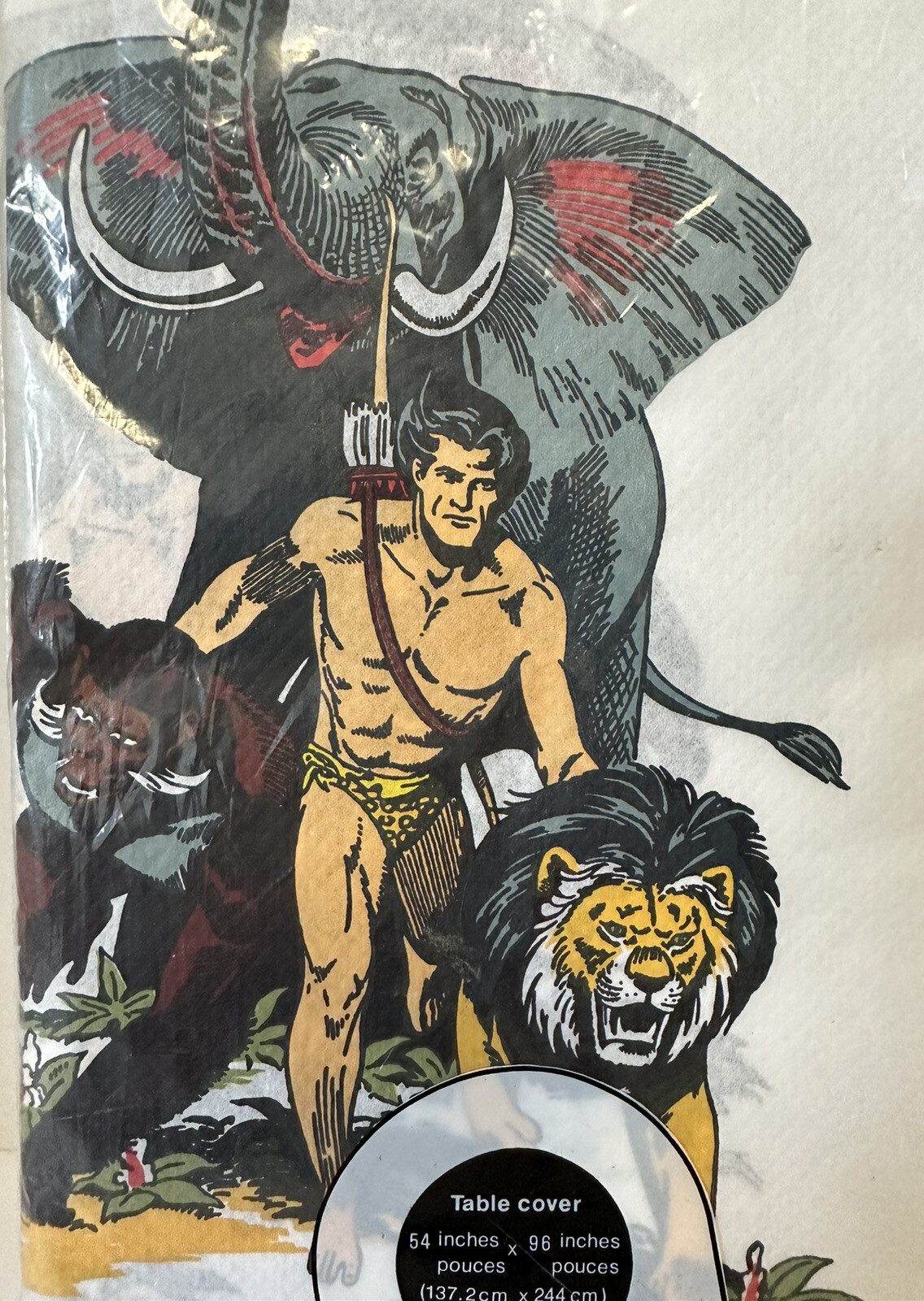 Vintage 1975 Tarzan Table Cover ~ Amscan ~ Edgar Rice Burroughs ~ Russ Manning