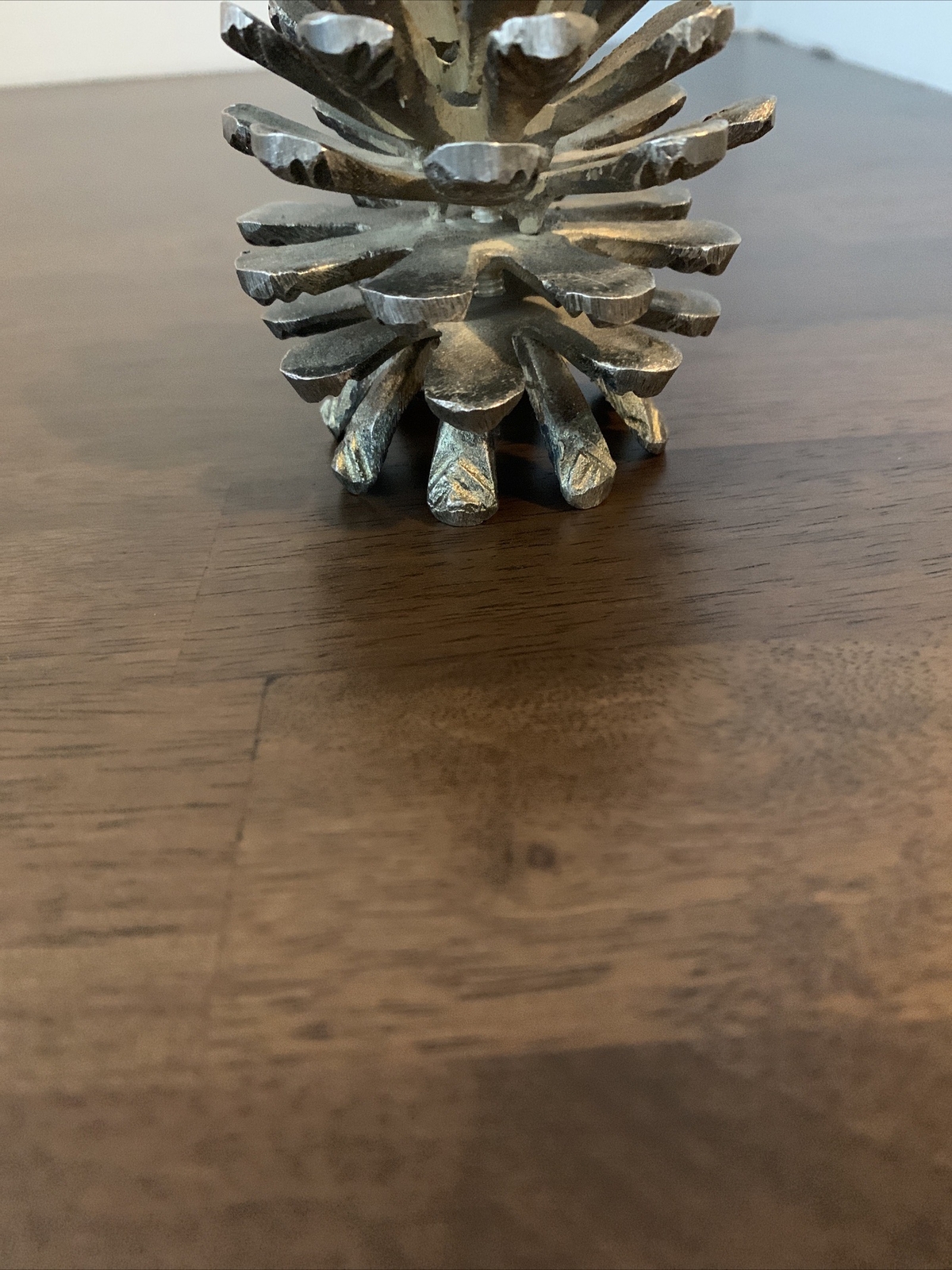 Pair(2) Solid Brass Pine Cone Taper Candle Holder Realistic Detail Made