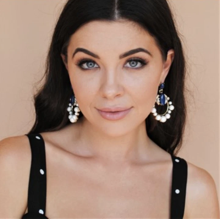 Elegant Pearl And Blue Cubic Zirconia Round Drop Earrings - Image 2 of 3