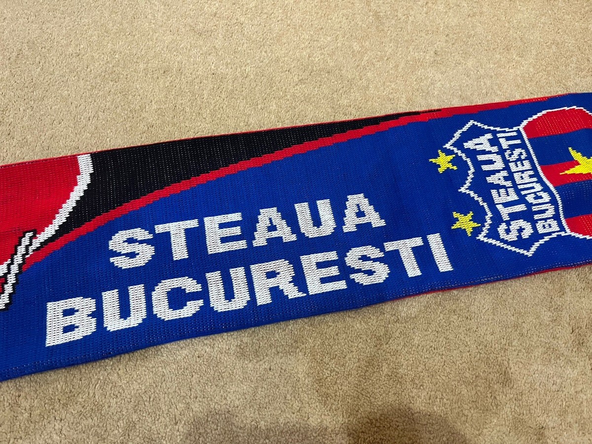 FCSB Steaua Bucuresti Football Scarf - Official Crest Fan Scarf, 100% Acrylic, 145cm Long, Great Gift For Supporters