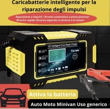 CARICABATTERIA 12V CARICA AUTOMATICO INTELLIGENTE PER AUTO, MOTO, SCOOTER, LCD