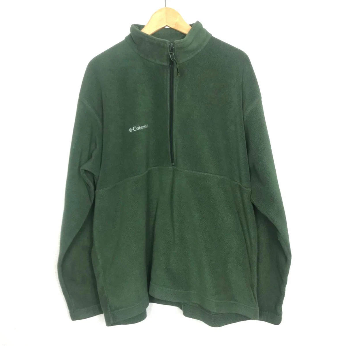 Columbia Men's Dark Green Fleece Half Zip Sweater | eBay