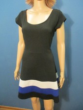 plus size 2X black white blue knit BABYDOLL dress by MESMERIZED