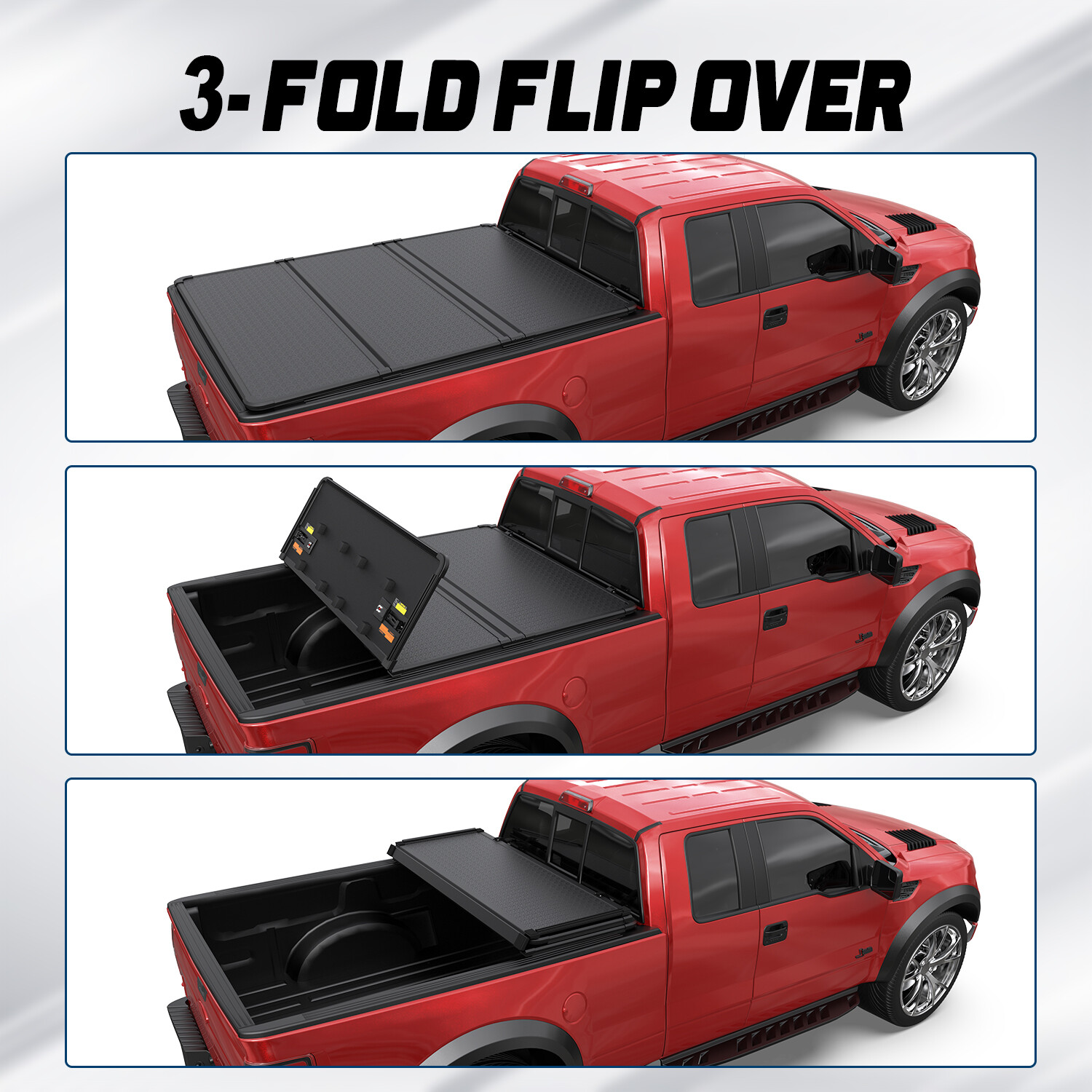 6FT 3Fold Hard Truck Bed Tonneau Cover For 20152024 GMC Canyon Chevy