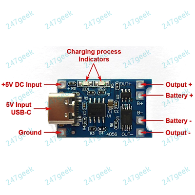🇬🇧 USB C TP4056 Lithium Battery Charger Module 5V 1A Protected