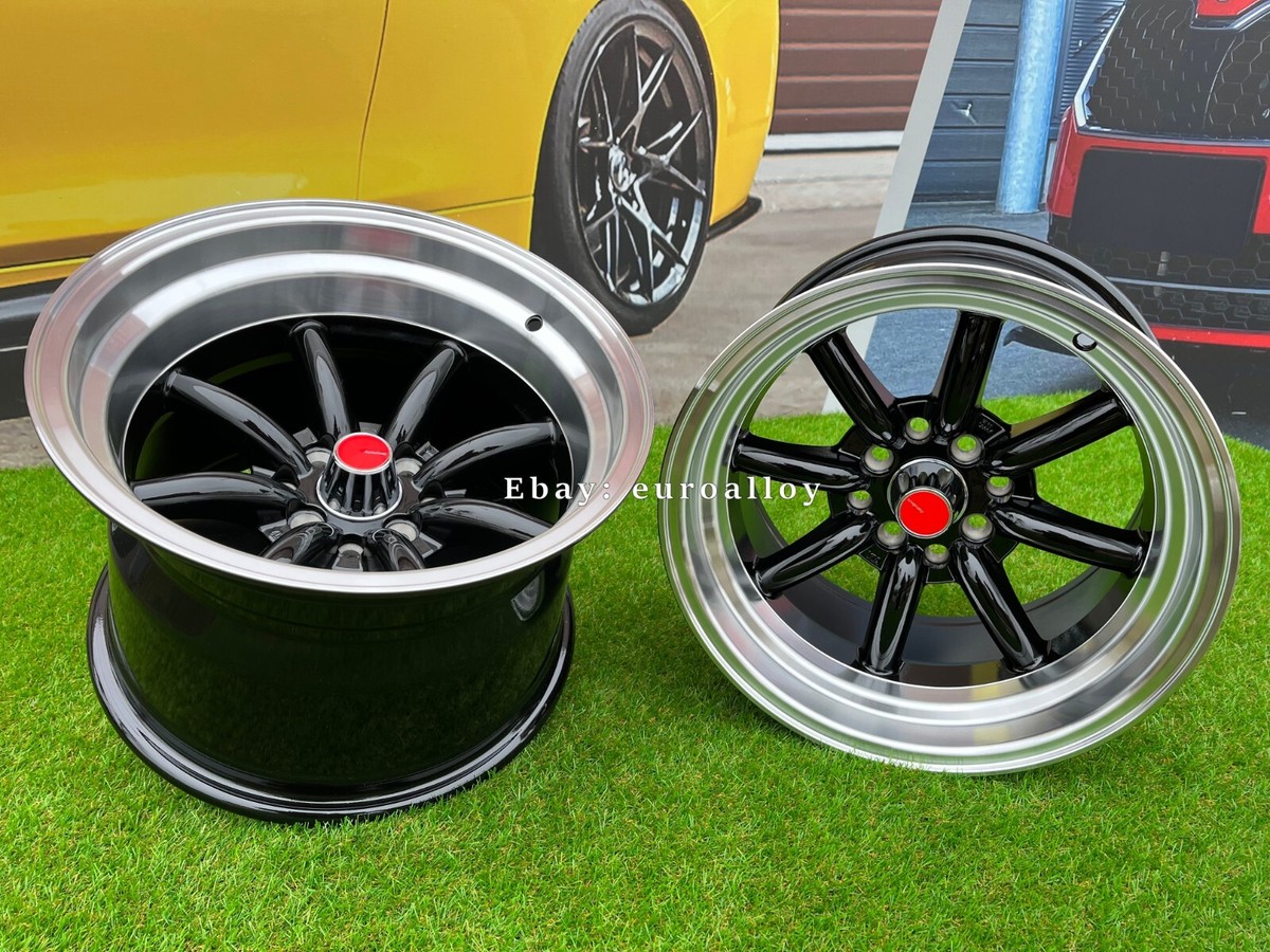 4 x 15 Inch 4x100 Watanabe JR19 Style Black JDM Wheels: Fits For