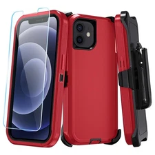 For iPhone 12/Pro/Pro Max Case Phone Cover Shockproof Fit Defender+ Glass Screen