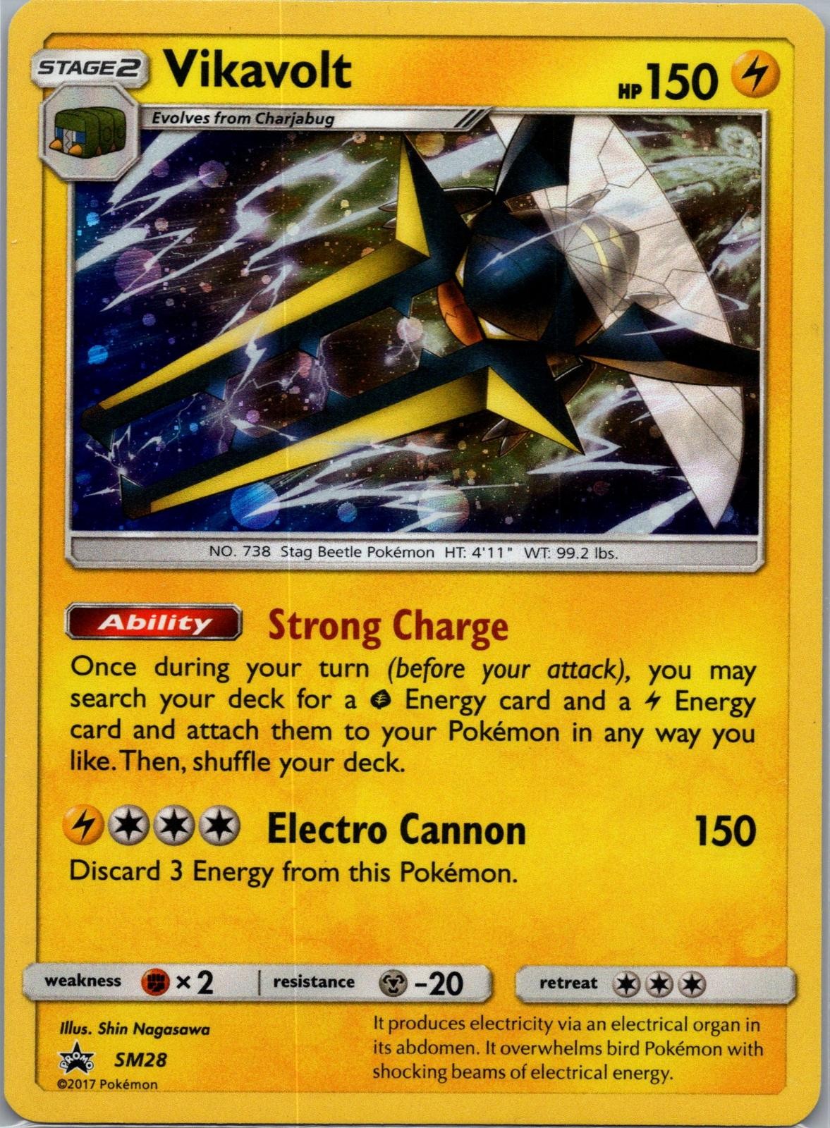 Vikavolt - SM28 Holo Promo Sun & Moon Promo Pokemon Near Mint