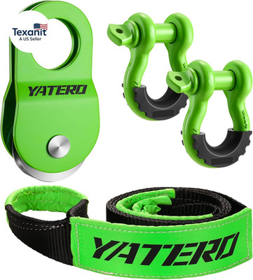 Off Road Recovery Kit, 10 Ton Heavy Duty Snatch Block Pulley and 3'' X8' Tree Sav