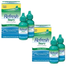REFRESH TEARS - LUBRICANT EYE DROPS - TWIN PACK - 4 x 15ML BOTTLES - EXP 1/2028+