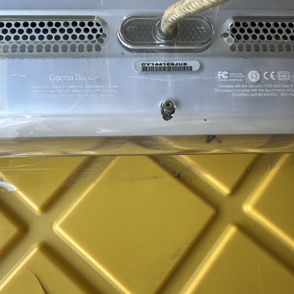 Vintage Apple Cinema Display 22 Inches- Model M8149 DVI Not Tested - Image 2 of 3