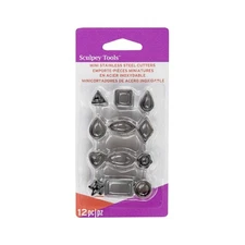 Sculpey 12-Piece Premo Metal Clay Cutters, Mini, Geometric Basic Shapes