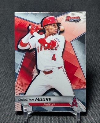 Christian Moore Chrome Prospect Rookie RC 2025 Bowman's Best Card TP-2 LA Angels