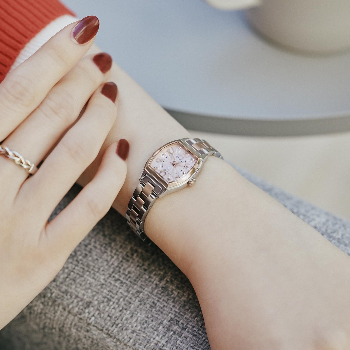Seiko LUKIA SSWA012 Happy Collection Pink Dial Gold x Silver Watch