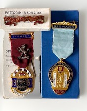 Vintage Masonic Medal/Medallion/Medal Bar Collection Boxed With Paperwork 3 Pcs