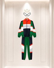 Lacoste Men's Regular Fit Green Orange Colorblock Tracksuit Size Medium