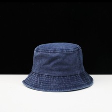 Washed Denim Bucket Hat Vintage Style Distressed Unisex Sun Hat Casual Outdoor