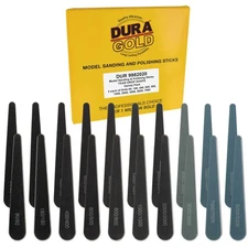 20 Pack Model Sanding and Polishing Sticks 5" Long Tear Drop Shape Grit Variety