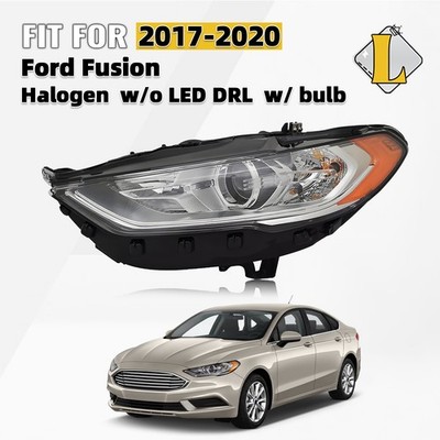 Halogen Headlight For 2017-2020 Ford Fusion w/o DRL with bulbs Left Driver Side