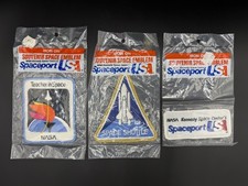 3 Vintage NASA Patches NOS Space Shuttle, Teacher In Space, Kennedy Space Center