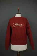 ISABEL MARANT ÉTOILE Burgundy Fleece Lined Crew Neck Pullover Sweatshirt Size 38