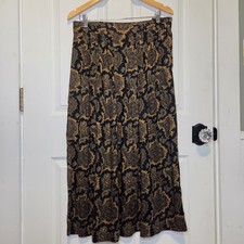 VTG Jones Wear Pleated Paisley Floral Maxi Skirt 12 Boho Peasant Flowy Earthy