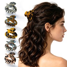 Hair Claw Clips 5 PCS, 1.8" Small Medium Acetate Non-Slip for Half Up Hair
