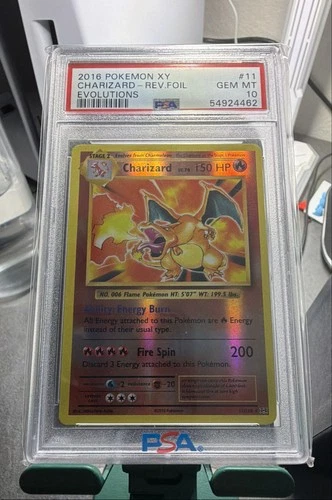 2016 Pokemon XY Charizard 11/108 Evolutions Reverse Holo PSA 10